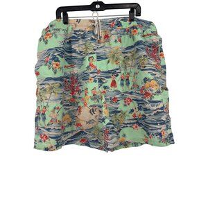 Polo Ralph Lauren Hawaiian Print Swim Trunks size 2XL Tall surf luau Y2K